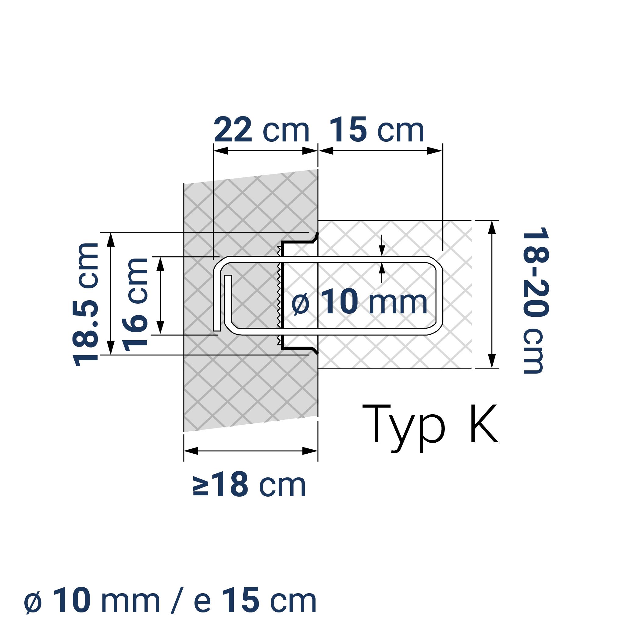 A400120121 7640425413523 BE-BOX® Bewehrungsbox Position Q / L 121 | K-16-10/15-h22-lb15 | 125 cm | 9.49 kg/m